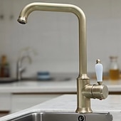 お買い得  キッチン用水栓金具-水栓 - シングルハンドルつの穴 電気メッキ プルアウト / プルダウン センターセット レトリ／ヴィンテージ Kitchen Taps