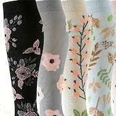 economico Calzini-Per donna Calzettoni All'aperto Quotidiano Ferie Fiore Poliestere Essenziale Classico Casual Elastico Caldo 6 Paia