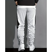 Χαμηλού Κόστους Αθλητικά παντελόνια-Ανδρικά Αθλητικές Φόρμες Τζόγκκερ Παντελόνια Κορδόνι Τσέπη Ελαστική μέση Συνδυασμός Χρωμάτων Γράμμα Άνεση Υπαίθρια Αθλήματα Καθημερινά Μοντέρνα Καθημερινό Μαύρο Γκρίζο Μικροελαστικό