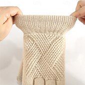 billiga Handskar-Dam 1 par Fingertoppar / Vinterhandskar / Stickade handskar Streetwear / Grundläggande / Utomhus Handskar - Solid färg Helt finger