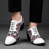 abordables Chaussures Déclaration-Chaussures à talons hauts noires à motif floral pour homme – Design élégant et tendance, parfaites pour les événements formels, les tenues tendance et les sorties en soirée