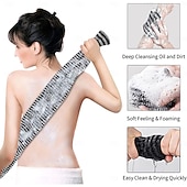 رخيصةأون أدوات الحمام-منشفة تقشير للجسم - إسفنجة تقشير للجسم - كورية &amp;اليابانية &amp;قطعة قماش إسفنجية شبكية أفريقية - غسالة غسيل طويلة الظهر للاستخدام في حوض الاستحمام