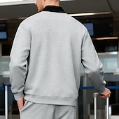 baratos Jaquetas Casuais-Homens jaqueta leve Jaqueta casual Férias Diário Respirável Bolsos Primavera Outono Bloco de cor Moda Clássico Colarinho Chinês Padrão Preto Amarelo Vermelho Azul Marinha Azul Royal Casaco