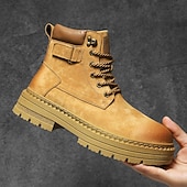 זול מגפי עבודה-מגפי הליכה בצבע חום בהיר לגברים - עמידים ונוחים, מושלמים להרפתקאות חוץ, טיולים רגליים ולבוש יומיומי