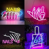 Недорогие Декоративные огни-1 шт., розовый светильник для ногтей в виде букв для девочек, неоновый декоративный настенный светильник для салона красоты, светильник для спальни, USB-питание, регулируемая яркость