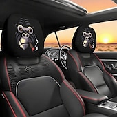 voordelige Voertuigservice-2 stuks schattige dieren auto hoofdsteun hoes - dubbelzijdig bedrukt ontwerp, elastische niet-gevulde pasvorm autostoel beschermers, krasbestendige hoofdsteun decoratie voor auto&#039;s, vrachtwagens,