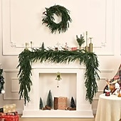 preiswerte LED Lichterketten-Neue 1,5M 1,8M 2,7M Norfolktanne Girlande für Dekorationen LED Lichterkette Künstliche Party-Girlande mit Lichtern für Innendekoration Urlaub Beleuchtung AA-Batteriebetrieb