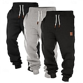 Недорогие Кроссовки-Муж. Штаны Джоггеры Флисовые штаны Кулиска Эластичная талия Мульти-упаковка Полотняное плетение Комфорт Полная длина на открытом воздухе Повседневные На выход Мода Классический