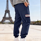 economico Carico-Per uomo Pantaloni da tuta Pantaloni in Pile Joggers Pantaloni Pantaloni invernali Coulisse Tasca Elastico in vita Patchwork Comodità Caldo Sport all'Aperto Quotidiano Moda Casual Nero Bianco