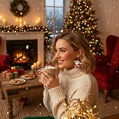 economico Anelli da donna-orecchini natalizi divertenti a forma di Babbo Natale – graziosi orecchini pendenti per le feste, per donne e ragazze