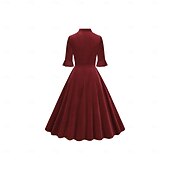 billiga Klänningar-retro vintage 1950-tals cocktailklänning sammetsmaskerad dammaskerad nyårsfest retro temafest vuxenklänning