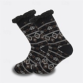 preiswerte Herrensocken-Herren 1 Paar Socken Socken mit Sherpa-Futter Freizeitsocken Wintersocken Schwarz Weiß Farbe Geometrisch Tarnung Urlaub Täglich Basic Warm Winter Mode Ethnisch