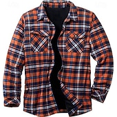 Bărbați Plisat Cămașă de flanel Cămașă peste Manșon Lung Cămașă Răsfrânt Stradă Zilnic Imprimeu Galben Deschis Roșu+Gri+Negru Negru + Gri închis + Albastru bleumarin Albastru piscină Portocaliu Buton ieftine cămăși de flanel-Bărbați Plisat Cămașă de flanel Cămașă peste Manșon Lung Cămașă Răsfrânt Stradă Zilnic Imprimeu Galben Deschis Roșu+Gri+Negru Negru + Gri închis + Albastru bleumarin Albastru piscină Portocaliu Buton