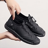 preiswerte Stiefeletten-Braune, handgefertigte Freizeitschuhe für Herren mit weicher Gummisohle und elastischem Kordelzug, bequeme Outdoor-Fahrschuhe für Reisen und den Alltag