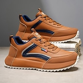 cheap Casual Sneakers-Men's Casual Tan Sport Sneakers – Trendy Athletic Design, Comfortable for Everyday Wear, Ideal for Casual Outings and Active Days