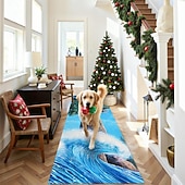 Недорогие Беговые коврики-Коврик-пробежка Орел и волна океана для коридора и кухни мягкий нескользящий машинная стирка искусственный кашемир природный коврик с величественным деревом и морским дизайном пробежка Красного