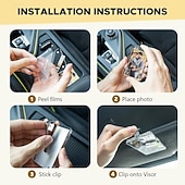 Χαμηλού Κόστους Κρεμαστά Μενταγιόν &amp; Διακοσμητικά Αυτοκινήτου-Μαγνητική θήκη φωτογραφιών αυτοκινήτου (ειδική για σκίαστρο) 2.36 3.5 κλιπ φωτογραφιών για σκίαστρο που υποστηρίζει οριζόντια/κάθετη οθόνη διαφανής ακρυλική κορνίζα φωτογραφιών σε μέγεθος πορτοφολιού