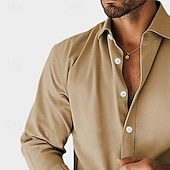 economico Camicie eleganti da uomo-Per uomo Camicia Camicia elegante Camicia casual Semplice All'aperto Streetwear Nero Bianco Blu marino Blu Manica Lunga Bavero Estate Primavera Abbigliamento Puro
