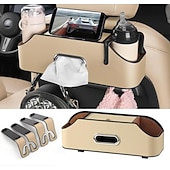 cheap Vehicle Service-3-in-1 Car Backseat Organizer with Tissue Box &amp; Cup Holder Multifunctional Storage Bag for Vehicle Seat, Keep Your Car Neat and Tidy