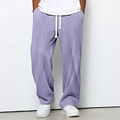 رخيصةأون ساق مستقيم-رجالي بنطال واسع الساق بنطلونات بنطلون مضلع السراويل الفضفاضة السراويل رباط مرونة الخصر سهل مخطط رطوبة فتل متنفس مكتمل الطول رياضة في الهواء الطلق فضفاض مناسب للبس اليومي العطلة موضة أسود وردي بلاشيهغ