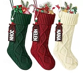 Недорогие Чулки и держатели-Рождественский чулок 18 дюймов (примерно 45,7 см) вязаный рождественский чулок, украшение для семейного праздника, большой чулок, подходящий для подарков семье, друзьям и детям