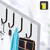 levne Úložiště a organizování-6 ks háčků na dveře, pogumované háčky na zadní dveře bez vrtání, nestopující ramínka na oblečení a klobouky do koupelny, ložnice, kuchyně a kanceláře