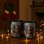 baratos Canecas &amp; Chávenas-Caneca comemorativa do 250º aniversário dos EUA, caneca de cerâmica de 11 onças para café comemora o 250º aniversário dos Estados Unidos, a águia e a bandeira simbolizam o decorador patriótico,