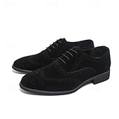 ieftine Brogue pantofi-Pantofi de mireasă brogue maro închis pentru bărbați, din piele ecologică – pantofi de mireasă clasici și sofisticați pentru miri