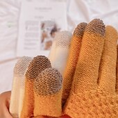 preiswerte Handschuhe-Damen 1 Paar Fingerspitzen / Winterhandschuhe / Gestrickte Handschuhe Streetwear / Outdoor Handschuhe - Einfarbig Vollfinger