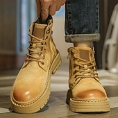 זול מגפי עבודה-מגפי הליכה בצבע חום בהיר לגברים - עמידים ונוחים, מושלמים להרפתקאות חוץ, טיולים רגליים ולבוש יומיומי