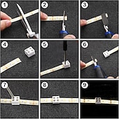 זול אביזרי לד-חבילה של 10 מחברי לד, 2 פינים, 8 מ"מ, 10 מ"מ, מחבר תאורת לד ללא הלחמה, מחברי תאורת רצועת לד לבנים עם מברג, מחברים מאריכים לרצועה עבור רצועת לד בצבע יחיד, 5 וולט, 12 וולט, 24 וולט