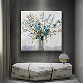 levne Květinové či botanické obrazy-Ručně vyráběné olejomalby z lahví s květinami na plátně, nástěnná dekorace, moderní abstraktní obraz pro domácí dekoraci, rolovaný bezrámový, nenatažený obraz