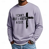 preiswerte Lustige Sweatshirts-Herren Jesus Glaube Pullover Mode Täglich Lässig Langarm Rundhalsausschnitt Heim Streetwear Sport im Freien Blau Hellblau Schwarz Gelb Rote Rundhalsausschnitt 3D Ganzjahres Designer S M L XL XXL XXXL
