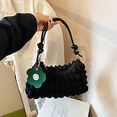 Χαμηλού Κόστους Αποθήκευση &amp; Οργάνωση-τσάντα ώμου με χιαστί φερμουάρ – πλισέ τσάντα μασχάλης με φυσαλίδες, μονόχρωμη καθημερινή τσάντα για καθημερινή χρήση και εξόδους