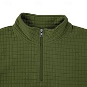 halpa Vohvelineule T-paita-Miesten Vohveli tee T-paita Quarter vetoketjullinen T-paita Pitkähihainen Stand-kaula-aukko Syksy Talvi 봄 &amp; Syksy Yhtenäinen väri Neuleet Päivittäin Vapaa-aika Sulkea jnk vetoketju ulko