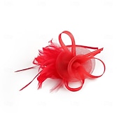 cheap Fascinators-Fascinators Feathers Fedora Hat Wedding Tea Party Horse Race Cocktail Elegant Vintage With Feather Headpiece Headwear