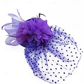 ieftine fascinatoare-Palarioare Tul Material Textil Pălărie Nuntă Petrecere ceai Cursă de cai cocktail Elegant Epocă Cu Pene Tul Diadema Articole Pentru Cap