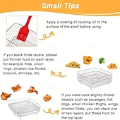 baratos Utensílios &amp; Aparelhos de Cozinha-Conjunto de acessórios para fritadeira de ar de aço inoxidável de 3 níveis - bandejas empilháveis para forno e fritadeira de ar, laváveis na máquina de lavar louça, ideais para cozinhar de forma