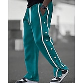 cheap Running Pants &amp; Tights-Men's Wide-leg Sweatpants sport pants Casual Pants with Pockets Split High Waist Bottoms Gym Athleisure Workout Spring Fall Breathable Gym Workout Track Regular Fit Sportswear Activewear Solid Colored