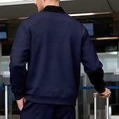 baratos Jaquetas Casuais-Homens jaqueta leve Jaqueta casual Férias Diário Respirável Bolsos Primavera Outono Bloco de cor Moda Clássico Colarinho Chinês Padrão Preto Amarelo Vermelho Azul Marinha Azul Royal Casaco