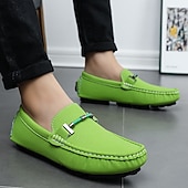 ieftine Loafers casual-Bărbați Mocasini &amp; Balerini Retro Mărime Plus Size Plimbare Casual Zilnic PU piele Comfortabil Cizme înalte Loafer Galben Roz Mov Deschis