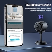 お買い得  屋内IPネットワークカメラ-ワイヤレスWiFiセキュリティカメラ、130°広角、赤外線ナイトビジョン搭載のHDホーム監視カメラ &amp;動体検知、Bluetooth接続、ベビー/ペットモニター用デュアルストレージ、ブラック
