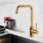 お買い得  キッチン用水栓金具-水栓 - シングルハンドルつの穴 電気メッキ プルアウト / プルダウン センターセット レトリ／ヴィンテージ Kitchen Taps