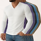 Miesten T-paita Ribbineulos T-paita Pitkähihainen paita Pitkähihainen V kaula-aukko Kevät Syksy Talvi Tavallinen Pystysuuntaiset nauhat Pit Strip Muoti Suunnittelija Perus 5-osainen Monipakkaus Loma halpa Ribbineulos T-paita-Miesten T-paita Ribbineulos T-paita Pitkähihainen paita Pitkähihainen V kaula-aukko Kevät Syksy Talvi Tavallinen Pystysuuntaiset nauhat Pit Strip Muoti Suunnittelija Perus 5-osainen Monipakkaus Loma