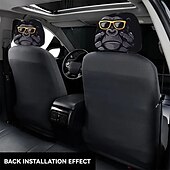voordelige Voertuigservice-2 stuks schattige dieren auto hoofdsteun hoes - dubbelzijdig bedrukt ontwerp, elastische niet-gevulde pasvorm autostoel beschermers, krasbestendige hoofdsteun decoratie voor auto&#039;s, vrachtwagens,