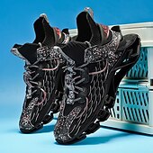 baratos Tênis de Corrida Masculinos-Tênis de corrida futuristas azuis masculinos com cabedal em malha e sola com absorção de impacto, calçados esportivos leves para esportes, academia e moda streetwear