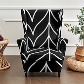 cheap Wingback Chair Cover-Floral, Striped &amp; Geometric Printed Wingback Chair Covers, Stretch Polyester Slipcovers for Armchairs, Decorative Furniture Protectors