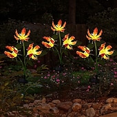 baratos Luzes de chão-1 pacote de luzes de jardim de LED movidas a energia solar para uso externo, gramado e para lâmpada de estaca de pátio com caixa de plástico resistente às intempéries, proporcionando iluminação ambiente