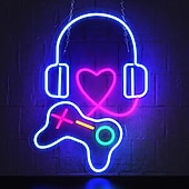 economico Luci decorative-1 pz luce al neon a led per sala eSport luce da parete decorativa per stile gaming luce da tavolo per stile controller luce al neon per macchina da gioco luce d'atmosfera a led alimentatore usb