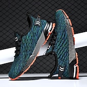 ieftine Adidași casual-Adidași sport albaștri pentru bărbați, din plasă, cu partea superioară respirabilă din tricot și talpă absorbantă de șocuri, pantofi sport ușori pentru sală, antrenament și purtare zilnică